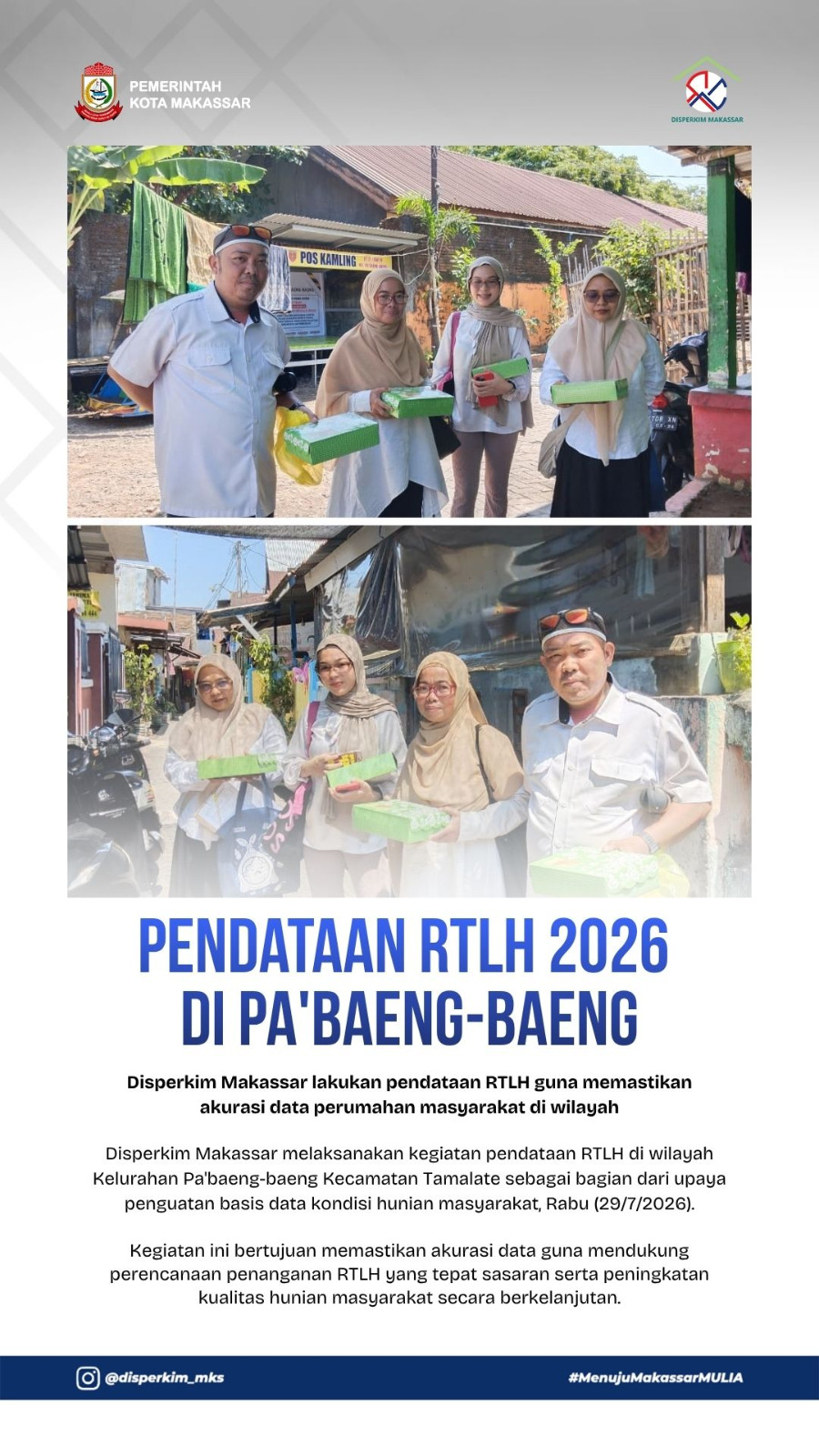Pendataan RTLH 2026 di Kel. Pa'Baeng-baeng